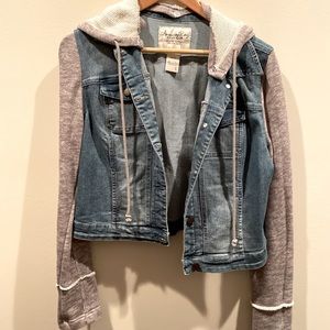 American Tag Jean Jacket Hoodie NWOT